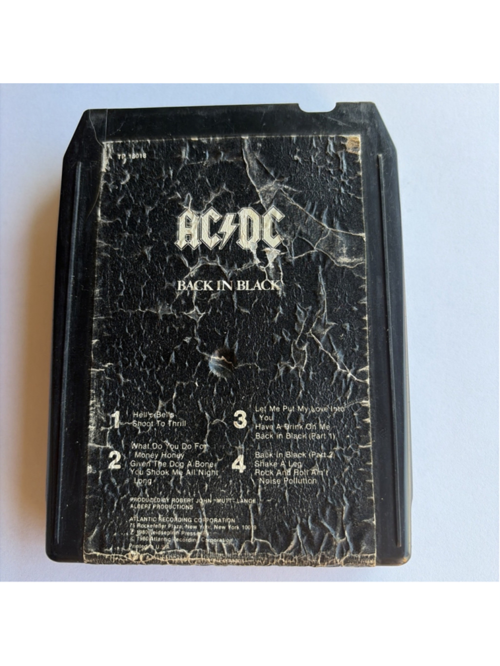 AC/DC Back In Black 8-Track Tape Cartridge TP 16018 Atlantic 1980 Tested